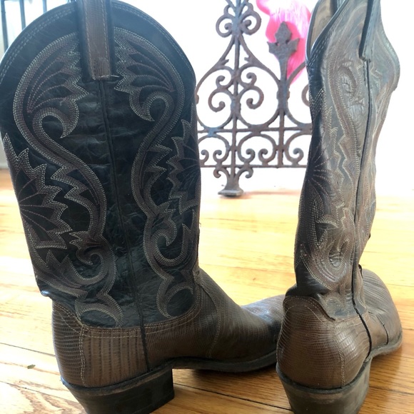 Dan Post embroidered leather/exotic animal boots - Picture 4 of 6